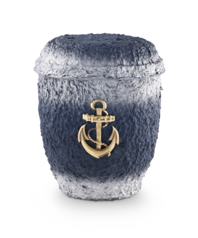 Zee urn blauw wit geverfd met ankermotief
