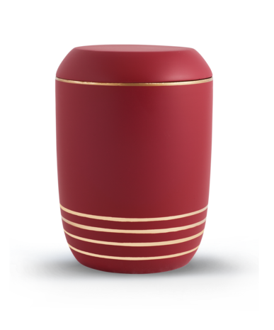 Zee urn rood met gouden sierbanden