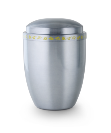 Stalen urn grijs met sierlint