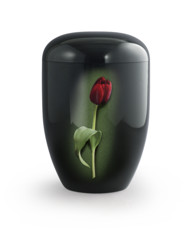 Biologisch afbreekbare urn zwart tulp