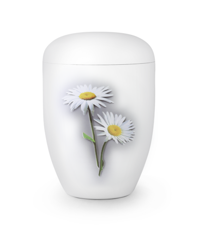 Biologisch afbreekbare urn wit margriet