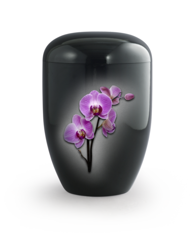Biologisch afbreekbare urn zwart orchidee