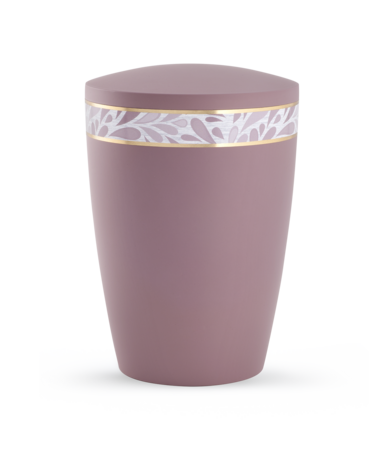 Biologisch afbreekbare urn roze met druppels decoratie