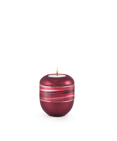 Porseleinen urn rood golf decoratie herdenkingslicht