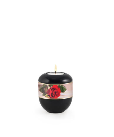 Porseleinen urn roos decoratie herdenkingslicht
