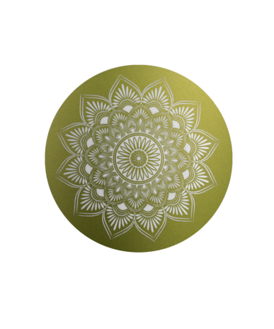 Biologisch afbreekbare urn groen met mandala decoratie bovenkant