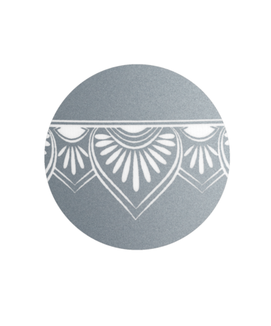 Biologisch afbreekbare urn grijsblauw mandala d&eacute;cor