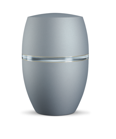 Biologisch afbreekbare urn grijs blauw met golfdecoratie