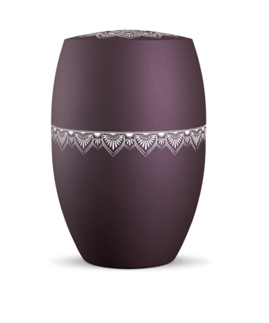 Biologisch afbreekbare urn paars met mandala decoratie