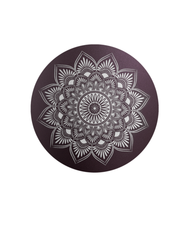 Biologisch afbreekbare urn paars met mandala decoratie bovenkant