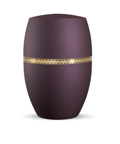 Biologisch afbreekbare urn paars met gouden takken decoratie
