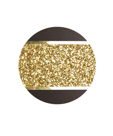 Biologisch afbreekbare urn donkerbruin glinsterend goud decoratie