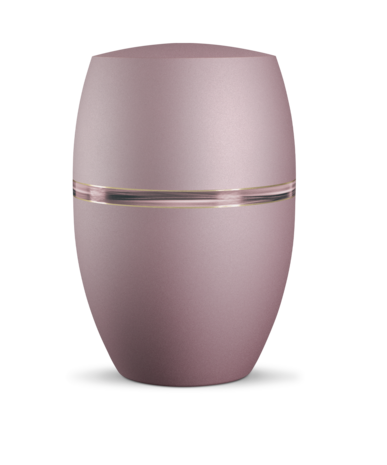 Biologisch afbreekbare urn roze met golf decoratie
