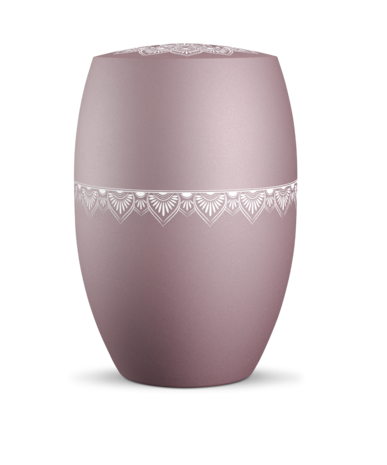 Biologisch afbreekbare urn roze met mandala decoratie