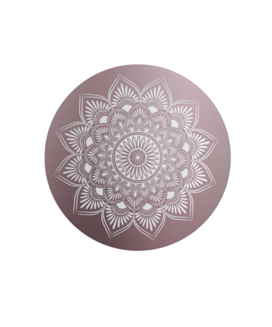 Biologisch afbreekbare urn roze met mandala decoratie bovenkant