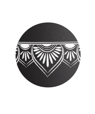 Biologisch afbreekbare urn zwart mandala decoratie