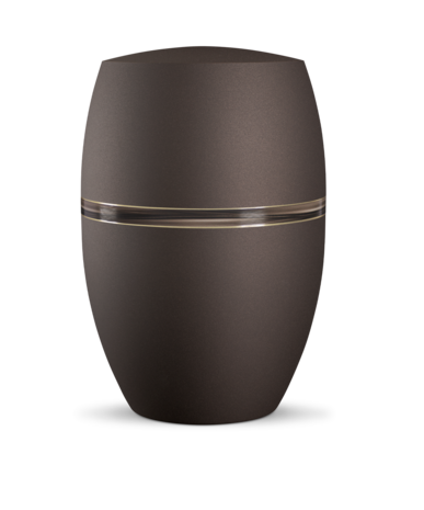 Biologisch afbreekbare urn donkerbruin met golf decoratie