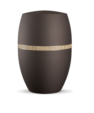 Biologisch afbreekbare urn donkerbruin met bamboe decoratie