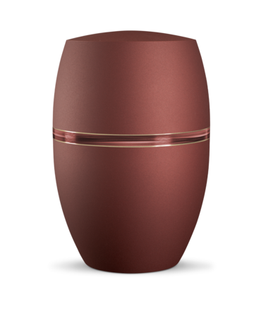 Biologisch afbreekbare urn rood met golfdecoratie