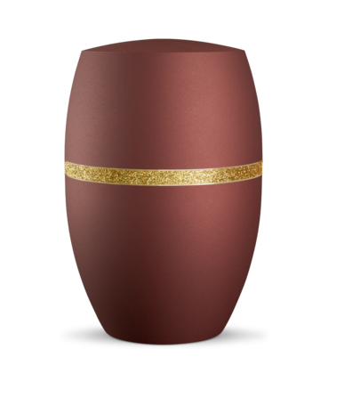 Biologisch afbreekbare urn rood met glinsterend d&eacute;cor