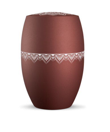 Biologisch afbreekbare urn rood met mandala decoratie