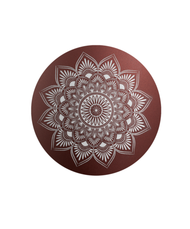 Biologisch afbreekbare urn rood met mandala decoratie bovenkant