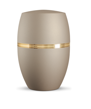 Biologisch afbreekbare urn cr&egrave;me met geborsteld goud decoratie