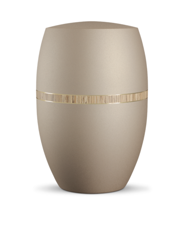 Biologisch afbreekbare urn lichtbruin met bamboe decoratie