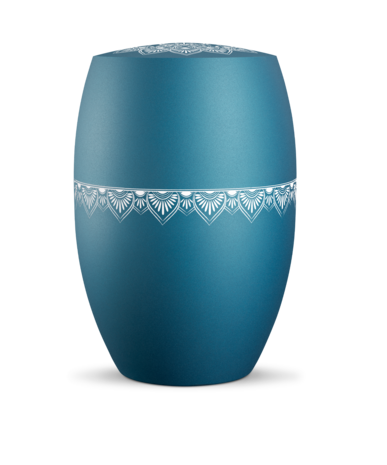 Biologisch afbreekbare urn blauw mandala decoratie