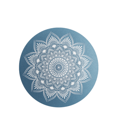 Biologisch afbreekbare urn blauw mandala decoratie bovenkant