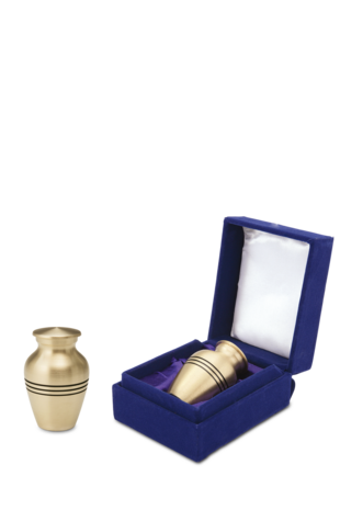 Micro messing urn met fluwelen doos