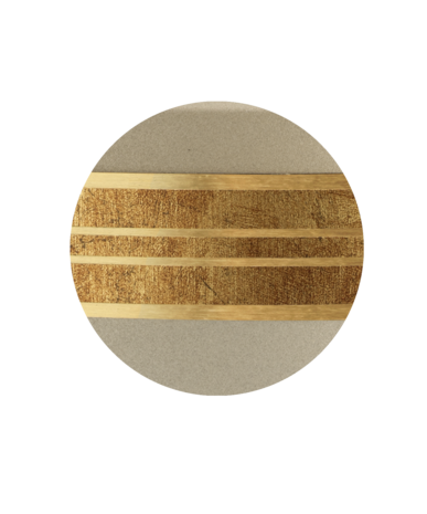 Biologisch afbreekbare urn cr&egrave;me mat gouden decoratie