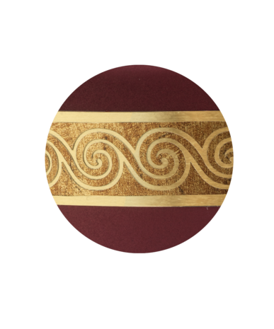 Biologisch afbreekbare urn rood oud goud decoratie