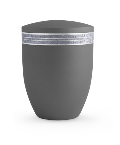 Biologisch afbreekbare urn donkergrijs zilver grijs decoratie