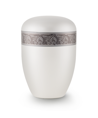 Biologisch afbreekbare urn wit met boomtop decor