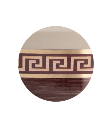Biologisch afbreekbare urn bruin creme meander decoratie