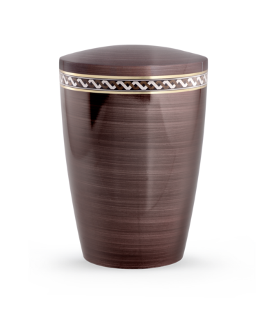 Biologisch afbreekbare urn bruin met golven decoratie