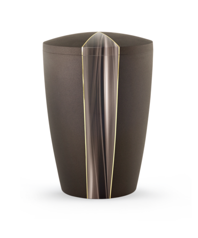 Biologisch afbreekbare urn bruin met cascade motief