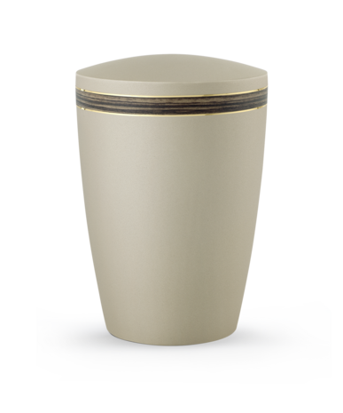 Biologisch afbreekbare urn cr&egrave;me met hout band