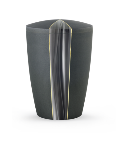 Biologisch afbreekbare urn grijs met cascade motief