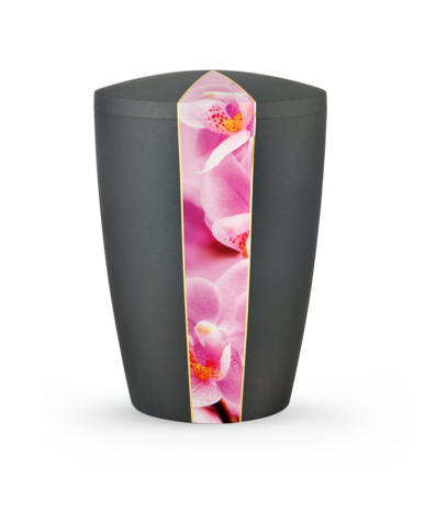Biologisch afbreekbare urn grijs roze orchidee