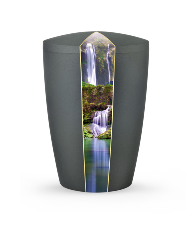 Biologisch afbreekbare urn grijs met waterval