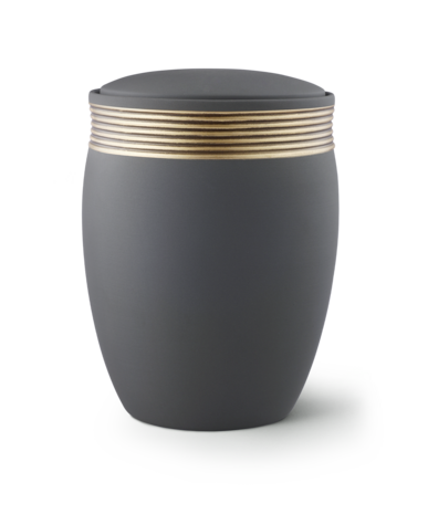 Keramische urn grijs handgeschilderd decoratie oud goud