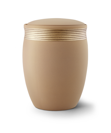 Keramische urn oranje handgeschilderd decoratie oud goud