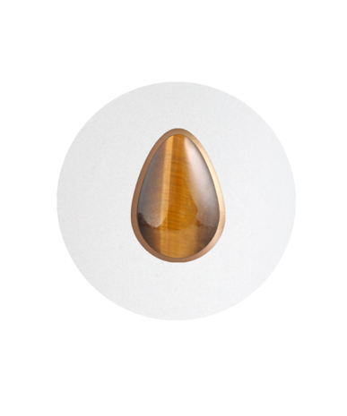Keramische urn wit ingebed edelsteen tijgeroog