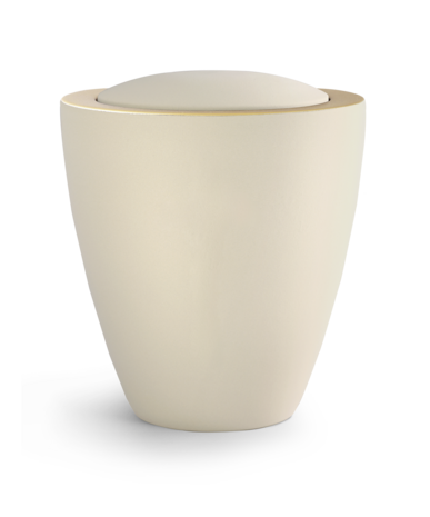 Keramische urn cr&egrave;me met ronde top