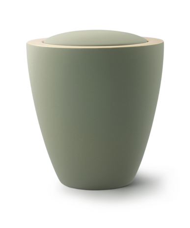Keramische urn groen met slanke bodem