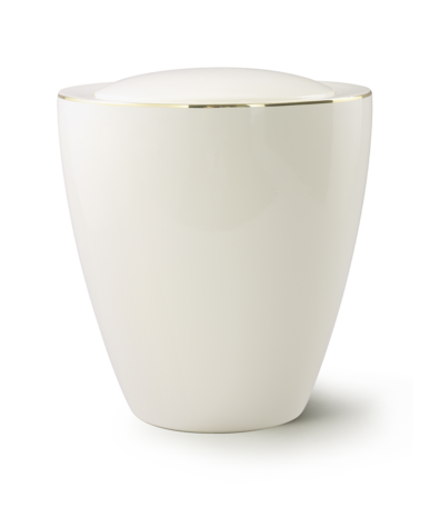 Keramische urn cr&egrave;me met slanke bodem
