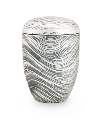 Biologisch afbreekbare urn grijs steenlook met golfpatroon