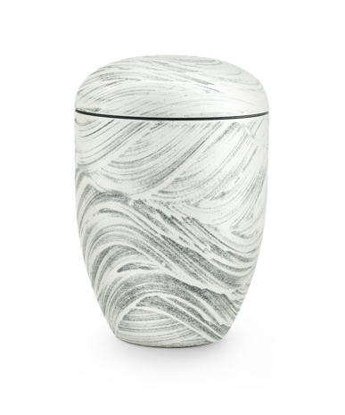 Biologisch afbreekbare urn groen steenlook met golfpatroon
